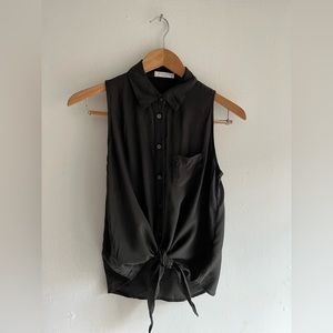 Sleeveless Silk Equipment blouse